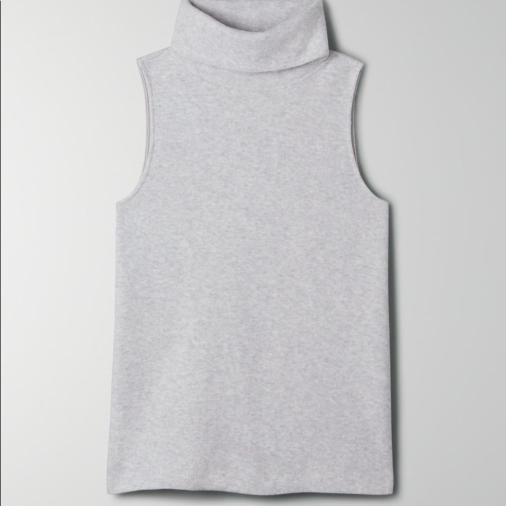 Beige Sleeveless Turtleneck